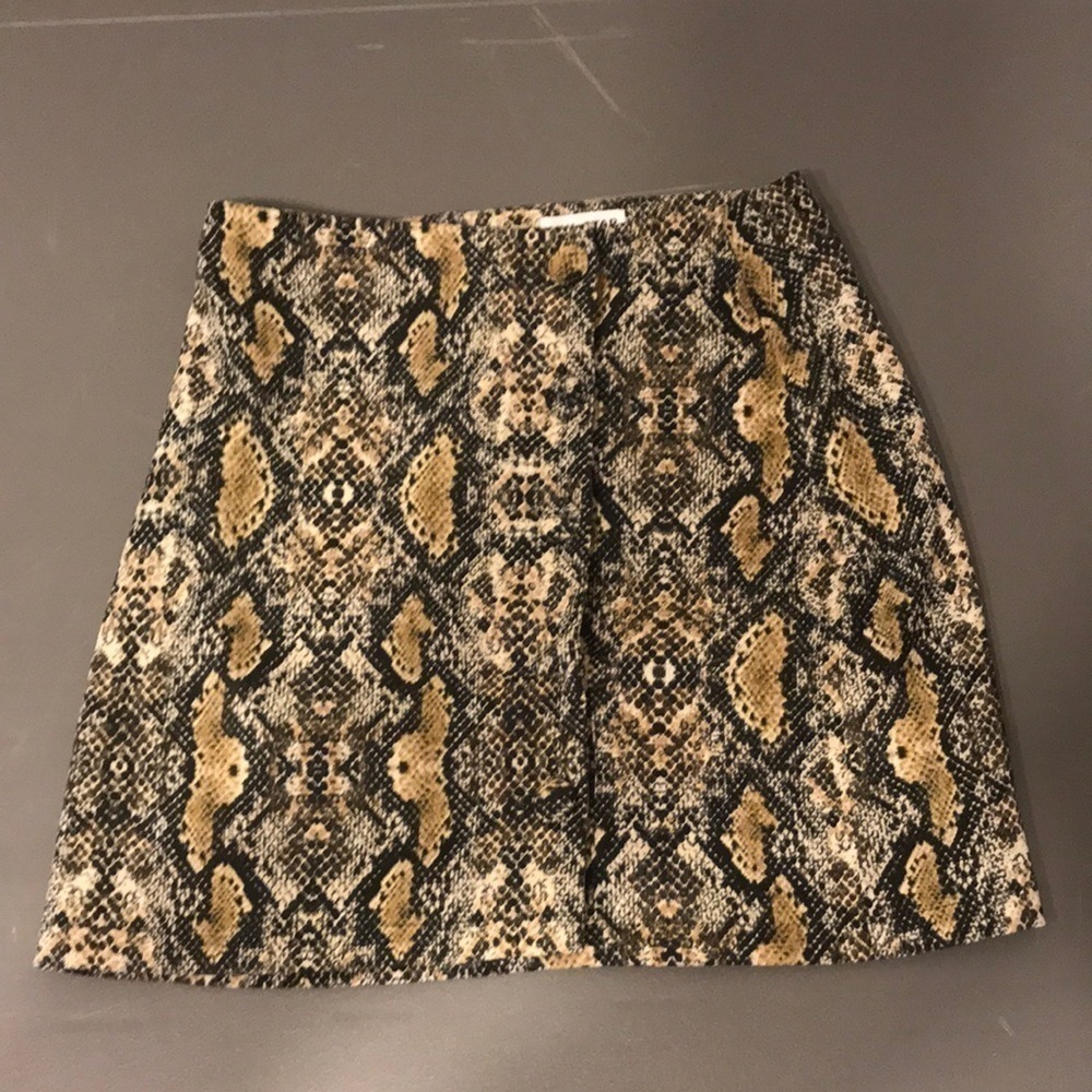 Lily Star Snakeskin button up mini skirt size small